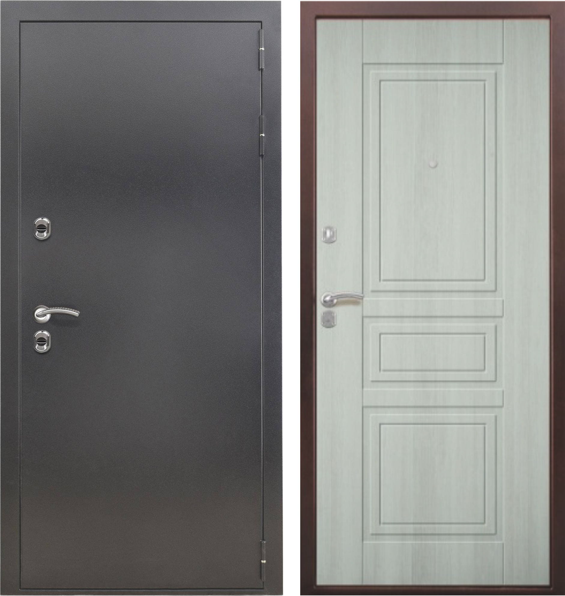 Входная уличная дверь ДМ Termo 1 Серебро / ФЛ-116