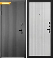 Входная дверь Страж 3К Вертикаль Софт черный / Силк сноу
