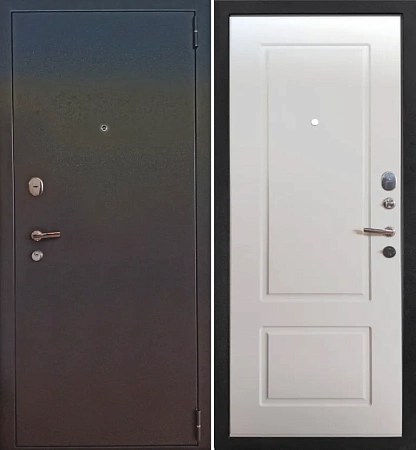 Входная дверь ДМ URBAN &quot;3К Классика&quot; Серебро на черном / Ясень белый